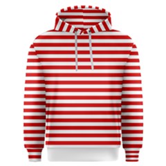 Red And White Stripes Pattern, Geometric Theme Men s Overhead Hoodie by Casemiro