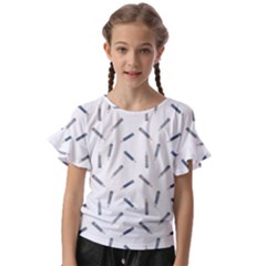 Gray Pencils On A Light Background Kids  Cut Out Flutter Sleeves by SychEva