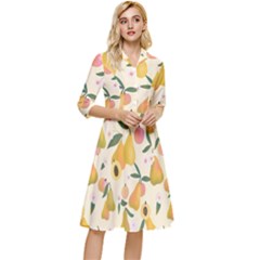 Yellow Juicy Pears And Apricots Classy Knee Length Dress by SychEva