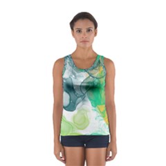 Orange And Green Alcohol Ink  Sport Tank Top  by Dazzleway