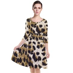 Leopard-print 2 Quarter Sleeve Waist Band Dress by skindeep
