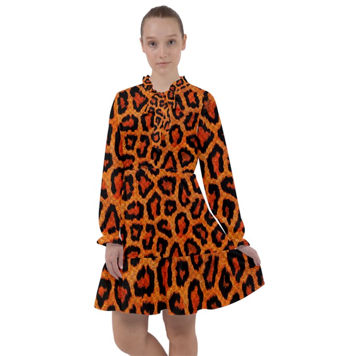 Leopard-print 3 All Frills Chiffon Dress