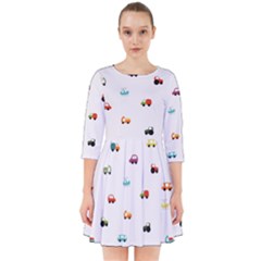 Cute Bright Little Cars Smock Dress by SychEva