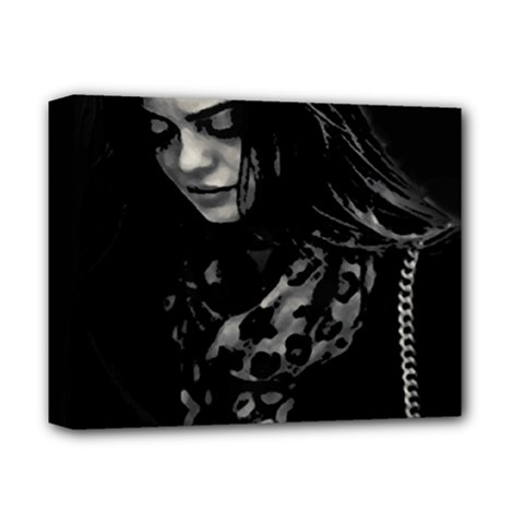 Beauty Woman Black And White Photo Illustration Deluxe Canvas 14  X 11  (stretched) by dflcprintsclothing