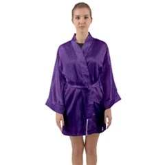 Leather Smooth 18-purple Long Sleeve Satin Kimono by skindeep