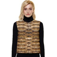Reptile Skin Pattern 11 Women s Short Button Up Puffer Vest by skindeep