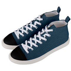 Leatherette 2 Blue Men s Mid-top Canvas Sneakers by skindeep