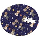 Terrier Cute Dog With Stars Sun And Moon Wooden Puzzle Round View2