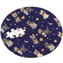 Terrier Cute Dog With Stars Sun And Moon Wooden Puzzle Round View3