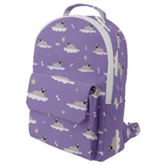 Pug Dog On A Cloud Flap Pocket Backpack (small) by SychEva
