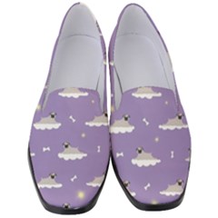 Pug Dog On A Cloud Women s Classic Loafer Heels by SychEva