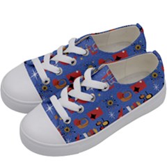 Blue 50s Kids  Low Top Canvas Sneakers by InPlainSightStyle