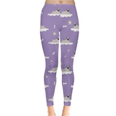 Cheerful Pugs Lie In The Clouds Leggings  by SychEva