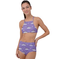 Cheerful Pugs Lie In The Clouds High Waist Tankini Set by SychEva