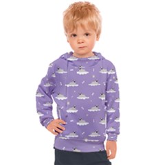 Cheerful Pugs Lie In The Clouds Kids  Hooded Pullover by SychEva