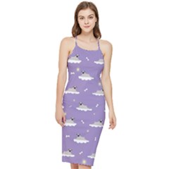 Cheerful Pugs Lie In The Clouds Bodycon Cross Back Summer Dress by SychEva
