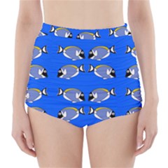 Powder Blue Tang Print High-waisted Bikini Bottoms by Kritter