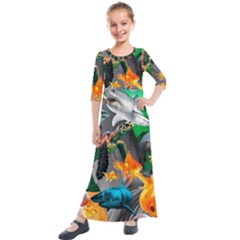 Point Of Entry 4 Kids  Quarter Sleeve Maxi Dress by impacteesstreetwearcollage