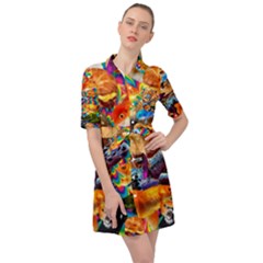 Journey Through Time Belted Shirt Dress
