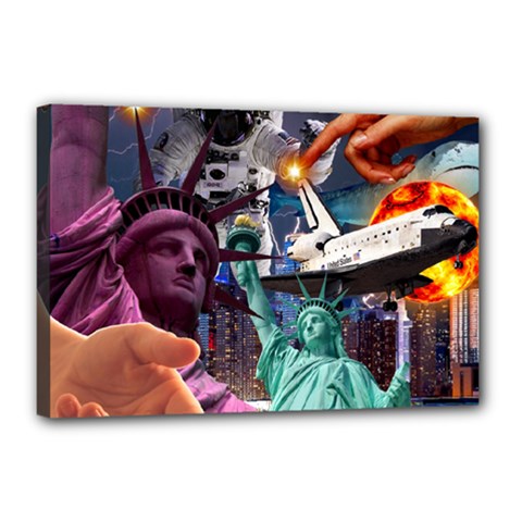 Journey Through Time Nyc Canvas 18  X 12  (stretched) by impacteesstreetwearcollage