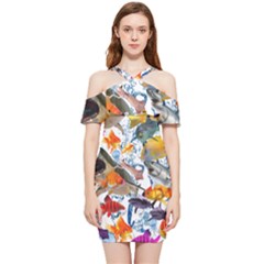 Under The Sea Shoulder Frill Bodycon Summer Dress by impacteesstreetwearcollage