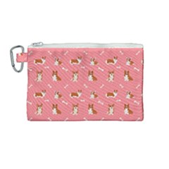 Cute Corgi Dogs Canvas Cosmetic Bag (medium) by SychEva