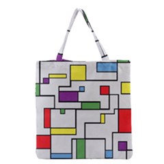 Colorful Rectangles Grocery Tote Bag
