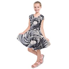 Mono Patterns Kids  Short Sleeve Dress by kaleidomarblingart