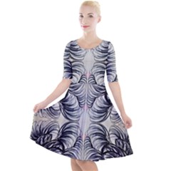 Mono Repeats Vi Quarter Sleeve A-line Dress by kaleidomarblingart