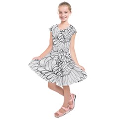 Mono Swirls Kids  Short Sleeve Dress by kaleidomarblingart