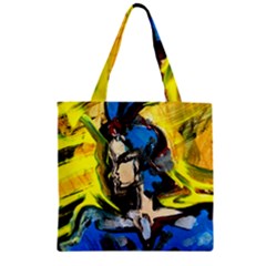 Blue Bird-1-4 Zipper Grocery Tote Bag by bestdesignintheworld