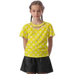 Purple Hearts On Yellow Background Kids  Front Cut Tee by SychEva