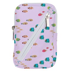 Marine Fish Multicolored On A Pink Background Belt Pouch Bag (small) by SychEva
