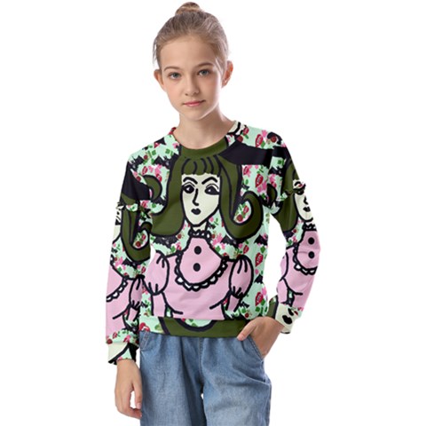 Wicked Witch Wall Kids  Long Sleeve Tee With Frill  by snowwhitegirl