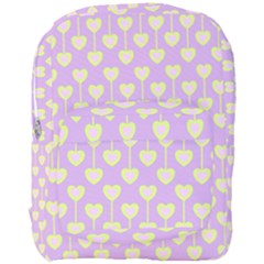 Yellow Hearts On A Light Purple Background Full Print Backpack by SychEva