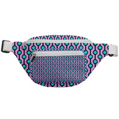 Blue Circles On Purple Background Geometric Ornament Fanny Pack by SychEva