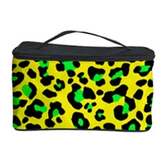 Yellow And Green, Neon Leopard Spots Pattern Cosmetic Storage by Casemiro