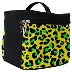 Yellow And Green, Neon Leopard Spots Pattern Make Up Travel Bag (big) by Casemiro