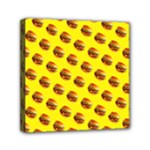 Vector Burgers, fast food sandwitch pattern at yellow Mini Canvas 6  x 6  (Stretched)