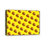 Vector Burgers, fast food sandwitch pattern at yellow Mini Canvas 7  x 5  (Stretched)