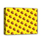 Vector Burgers, fast food sandwitch pattern at yellow Deluxe Canvas 14  x 11  (Stretched)