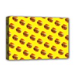 Vector Burgers, fast food sandwitch pattern at yellow Deluxe Canvas 18  x 12  (Stretched)
