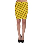 Vector Burgers, fast food sandwitch pattern at yellow Bodycon Skirt
