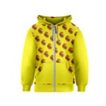 Vector Burgers, fast food sandwitch pattern at yellow Kids  Zipper Hoodie