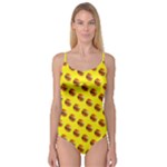 Vector Burgers, fast food sandwitch pattern at yellow Camisole Leotard 