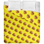 Vector Burgers, fast food sandwitch pattern at yellow Duvet Cover Double Side (California King Size)