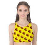 Vector Burgers, fast food sandwitch pattern at yellow Tank Bikini Top