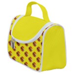 Vector Burgers, fast food sandwitch pattern at yellow Satchel Handbag
