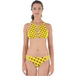 Vector Burgers, fast food sandwitch pattern at yellow Perfectly Cut Out Bikini Set