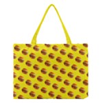 Vector Burgers, fast food sandwitch pattern at yellow Medium Tote Bag
